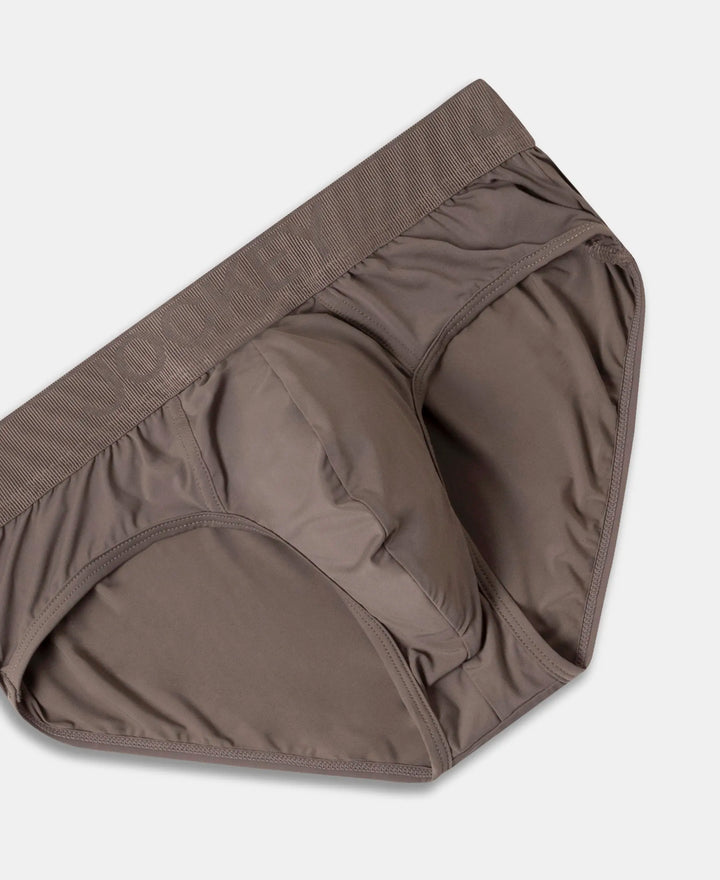 Soft Touch Recycled Microfiber Elastane Stretch Brief with Ultrasoft Waistband - Dark Khaki