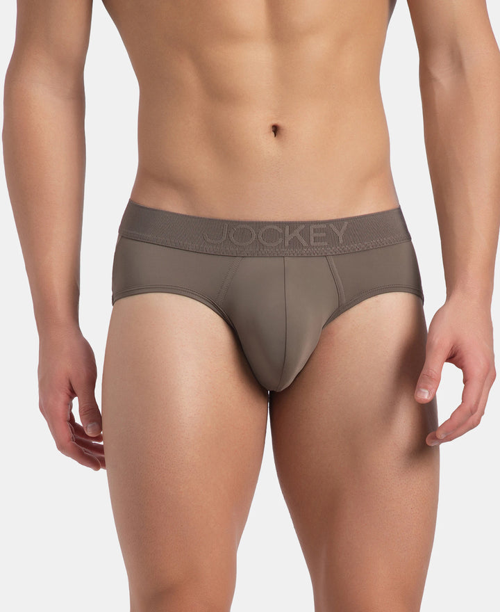 Soft Touch Recycled Microfiber Elastane Stretch Brief with Ultrasoft Waistband - Dark Khaki