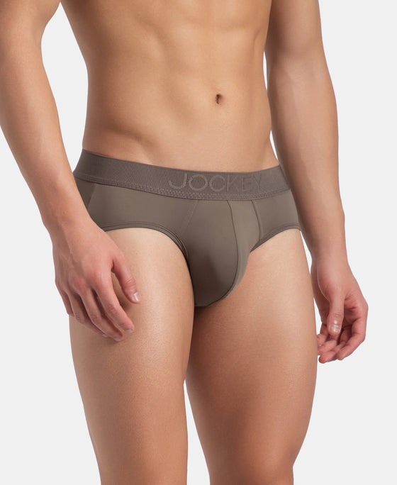 Soft Touch Recycled Microfiber Elastane Stretch Brief with Ultrasoft Waistband - Dark Khaki