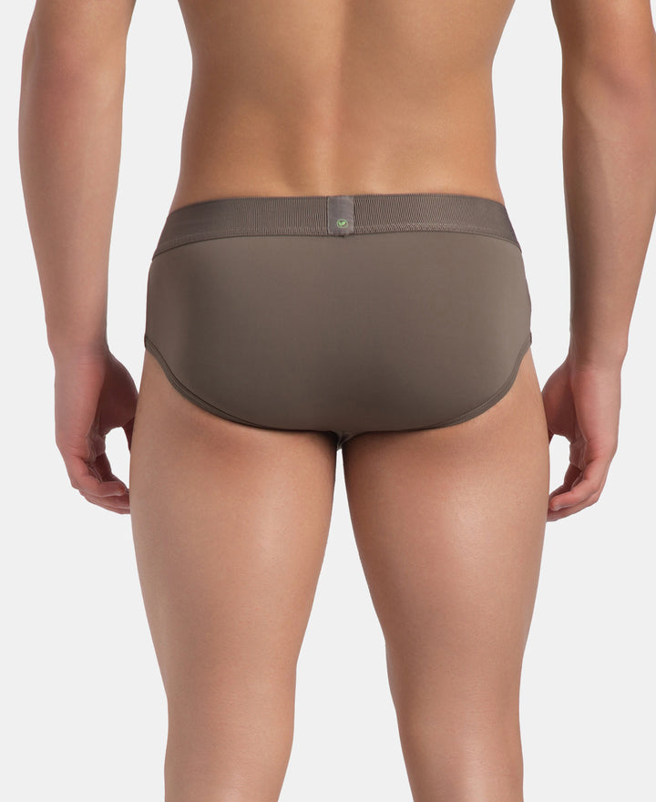 Soft Touch Recycled Microfiber Elastane Stretch Brief with Ultrasoft Waistband - Dark Khaki