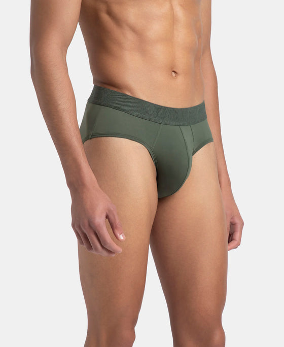 Soft Touch Recycled Microfiber Elastane Stretch Brief with Ultrasoft Waistband - Thyme
