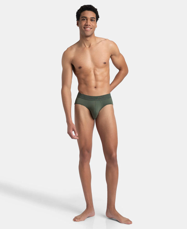 Soft Touch Recycled Microfiber Elastane Stretch Brief with Ultrasoft Waistband - Thyme