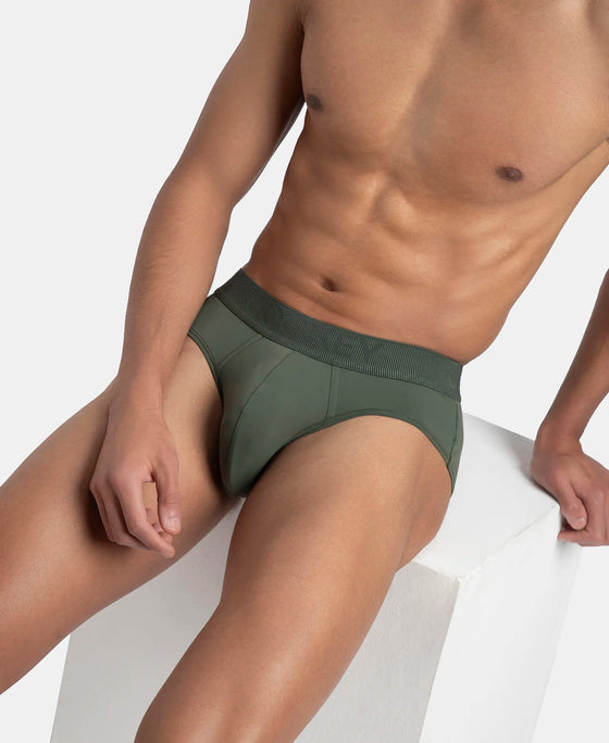Soft Touch Recycled Microfiber Elastane Stretch Brief with Ultrasoft Waistband - Thyme