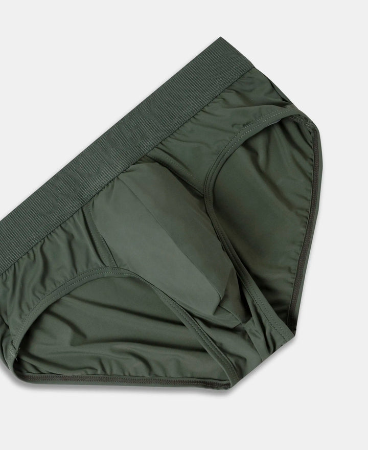 Soft Touch Recycled Microfiber Elastane Stretch Brief with Ultrasoft Waistband - Thyme