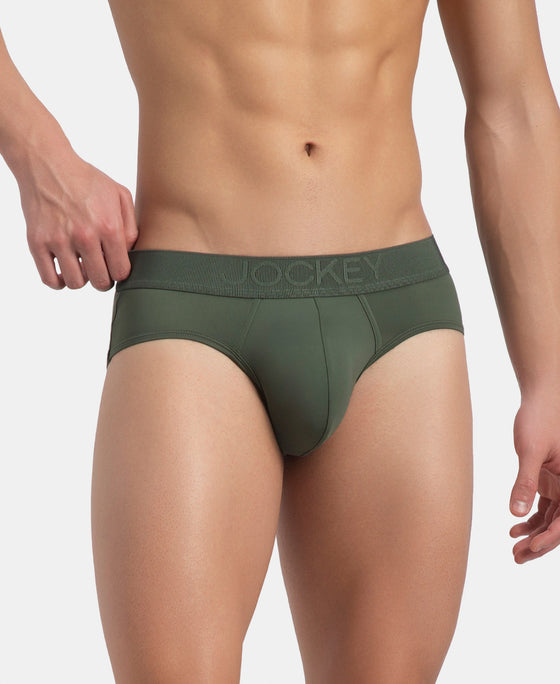 Soft Touch Recycled Microfiber Elastane Stretch Brief with Ultrasoft Waistband - Thyme