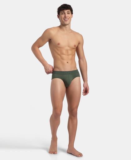 Soft Touch Recycled Microfiber Elastane Stretch Brief with Ultrasoft Waistband - Thyme