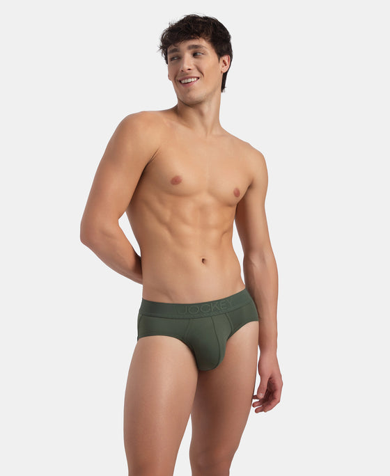 Soft Touch Recycled Microfiber Elastane Stretch Brief with Ultrasoft Waistband - Thyme