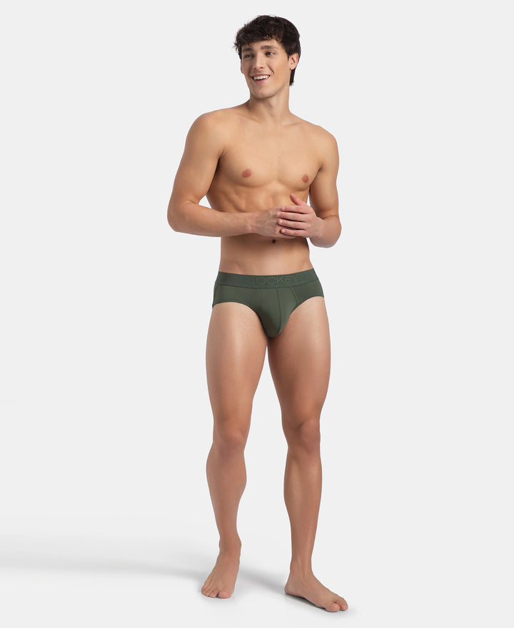 Soft Touch Recycled Microfiber Elastane Stretch Brief with Ultrasoft Waistband - Thyme