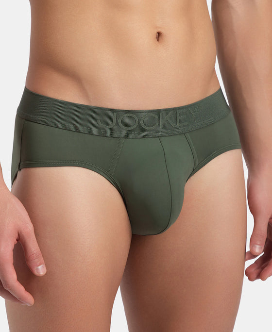 Soft Touch Recycled Microfiber Elastane Stretch Brief with Ultrasoft Waistband - Thyme