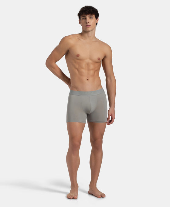 Soft Touch Recycled Microfiber Elastane Stretch Trunk with Ultrasoft Waistband - Bright Light Grey