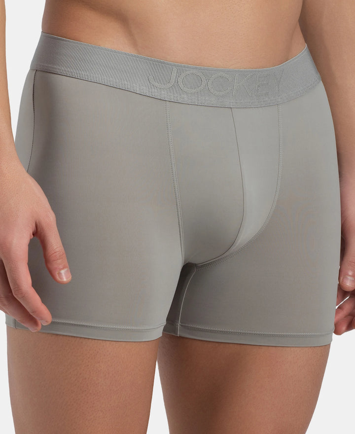 Soft Touch Recycled Microfiber Elastane Stretch Trunk with Ultrasoft Waistband - Bright Light Grey