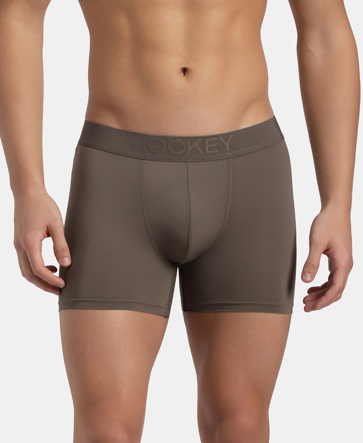 Soft Touch Recycled Microfiber Elastane Stretch Trunk with Ultrasoft Waistband - Dark Khaki