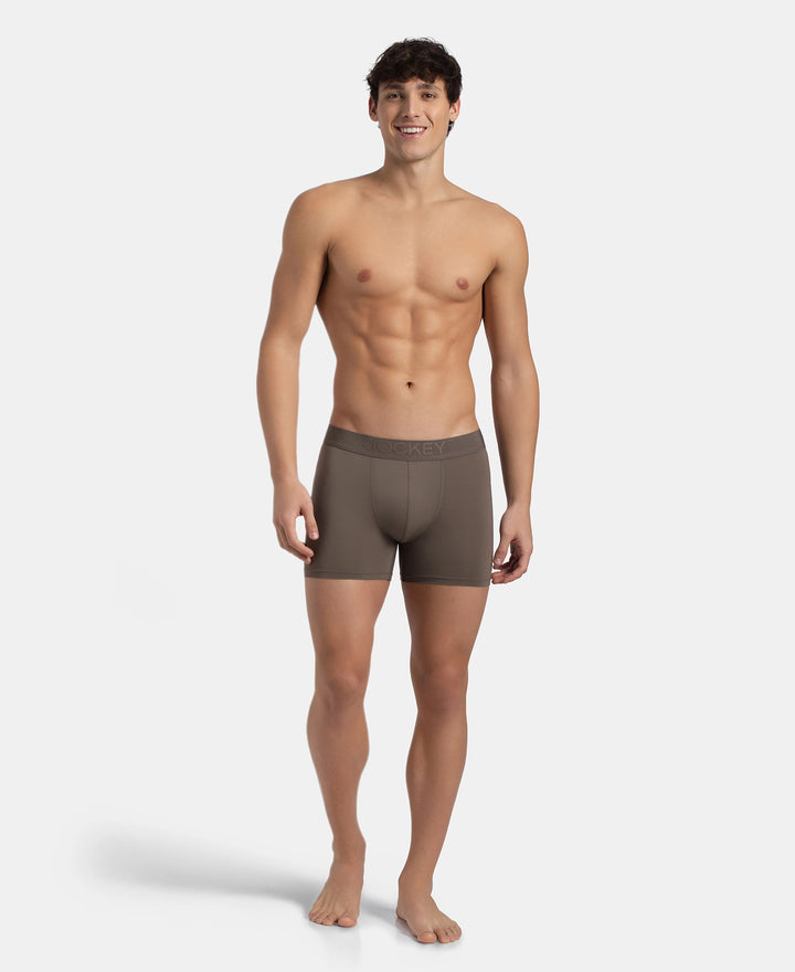 Soft Touch Recycled Microfiber Elastane Stretch Trunk with Ultrasoft Waistband - Dark Khaki