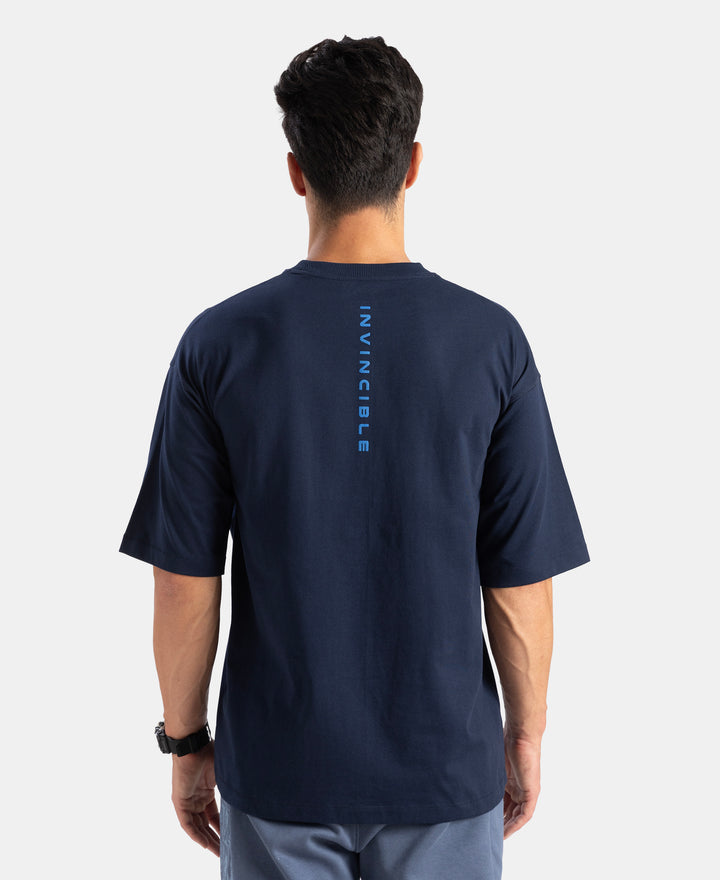 Marvel Avengers Super Combed Cotton Rich Graphic Printed Oversized T-Shirt - Navy