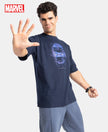 Marvel Avengers Super Combed Cotton Rich Graphic Printed Oversized T-Shirt - Navy