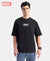 Marvel Avengers Super Combed Cotton Rich Graphic Printed Oversized T-Shirt - Black