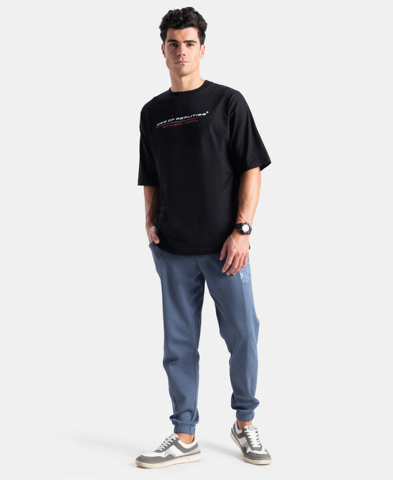 Marvel Avengers Super Combed Cotton Rich Graphic Printed Oversized T-Shirt - Black