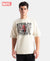 Marvel Avengers Super Combed Cotton Rich Graphic Printed Oversized T-Shirt - Almond Milk