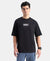 Marvel Avengers Super Combed Cotton Rich Graphic Printed Oversized T-Shirt - Black