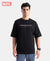 Marvel Avengers Super Combed Cotton Rich Graphic Printed Oversized T-Shirt - Black