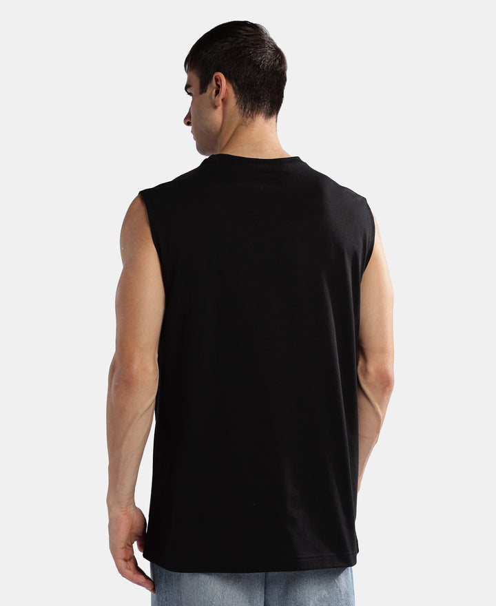 Super Combed Cotton Blend Tank Top - Black