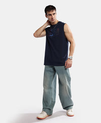 Super Combed Cotton Blend Tank Top - Navy