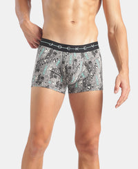 Marvel Avengers Super Combed Cotton Elastane Stretch Printed Trunk with Ultrasoft Waistband - Monument & Black (Pack of 2)