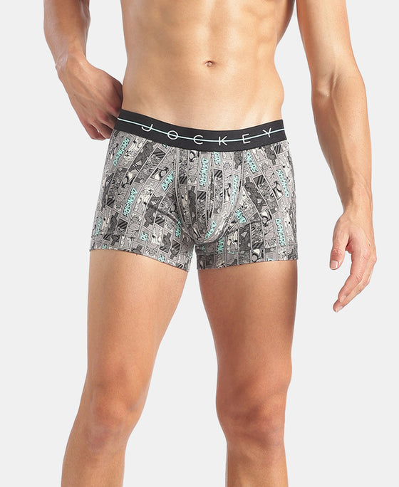 Marvel Avengers Super Combed Cotton Elastane Stretch Printed Trunk with Ultrasoft Waistband - Monument & Black (Pack of 2)
