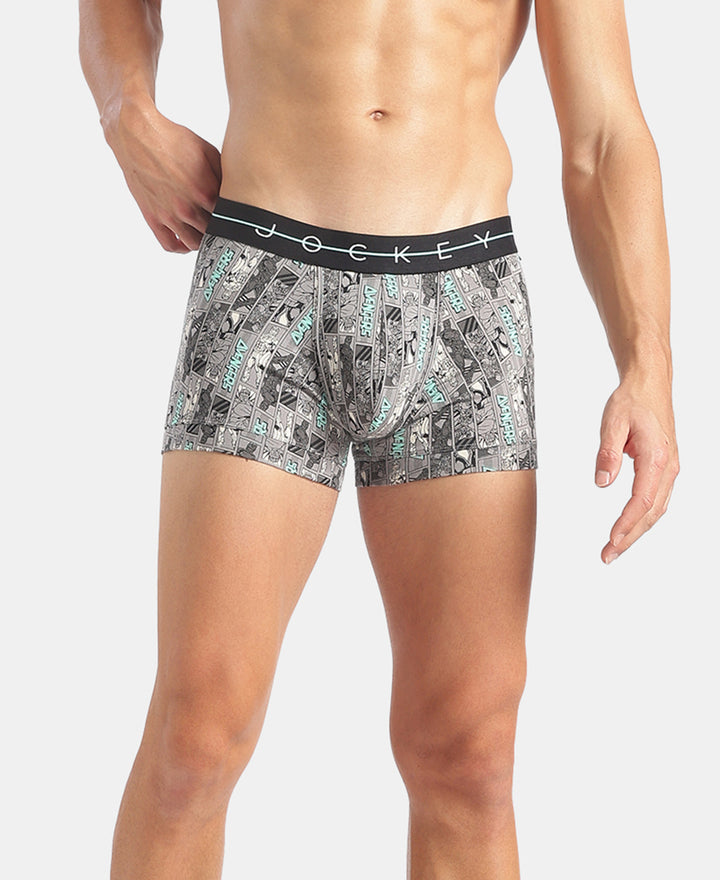 Marvel Avengers Super Combed Cotton Elastane Stretch Printed Trunk with Ultrasoft Waistband - Monument & Black (Pack of 2)