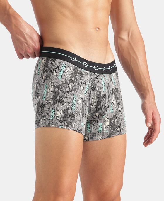 Marvel Avengers Super Combed Cotton Elastane Stretch Printed Trunk with Ultrasoft Waistband - Monument & Black (Pack of 2)
