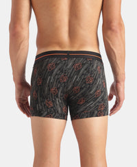 Marvel Avengers Super Combed Cotton Elastane Stretch Printed Trunk with Ultrasoft Waistband - Monument & Black (Pack of 2)