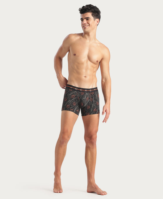 Marvel Avengers Super Combed Cotton Elastane Stretch Printed Trunk with Ultrasoft Waistband - Monument & Black (Pack of 2)