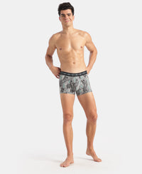 Marvel Avengers Super Combed Cotton Elastane Stretch Printed Trunk with Ultrasoft Waistband - Monument & Black (Pack of 2)