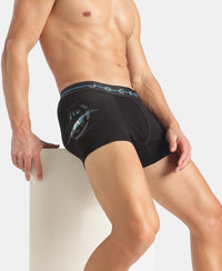 Marvel Avengers Super Combed Cotton Elastane Stretch Printed Trunk with Ultrasoft Waistband - Classic Blue & Black (Pack of 2)