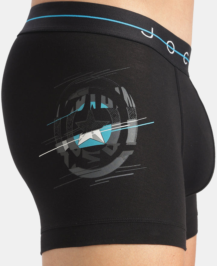 Marvel Avengers Super Combed Cotton Elastane Stretch Printed Trunk with Ultrasoft Waistband - Classic Blue & Black (Pack of 2)