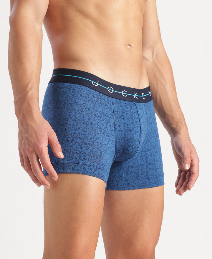 Marvel Avengers Super Combed Cotton Elastane Stretch Printed Trunk with Ultrasoft Waistband - Classic Blue & Black (Pack of 2)