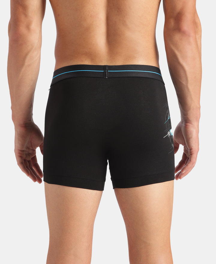 Marvel Avengers Super Combed Cotton Elastane Stretch Printed Trunk with Ultrasoft Waistband - Classic Blue & Black (Pack of 2)