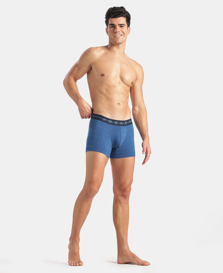 Marvel Avengers Super Combed Cotton Elastane Stretch Printed Trunk with Ultrasoft Waistband - Classic Blue & Black (Pack of 2)