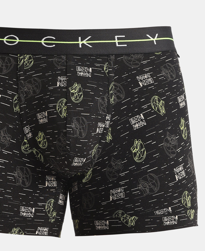 Marvel Avengers Super Combed Cotton Elastane Stretch Printed Trunk with Ultrasoft Waistband - Black & Navy (Pack of 2)