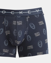 Marvel Avengers Super Combed Cotton Elastane Stretch Printed Trunk with Ultrasoft Waistband - Black & Navy (Pack of 2)