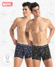 Marvel Avengers Super Combed Cotton Elastane Stretch Printed Trunk with Ultrasoft Waistband - Black & Navy (Pack of 2)