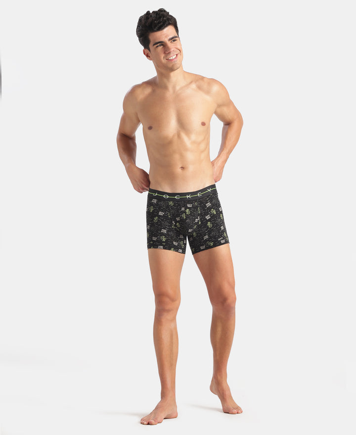 Marvel Avengers Super Combed Cotton Elastane Stretch Printed Trunk with Ultrasoft Waistband - Black & Navy (Pack of 2)