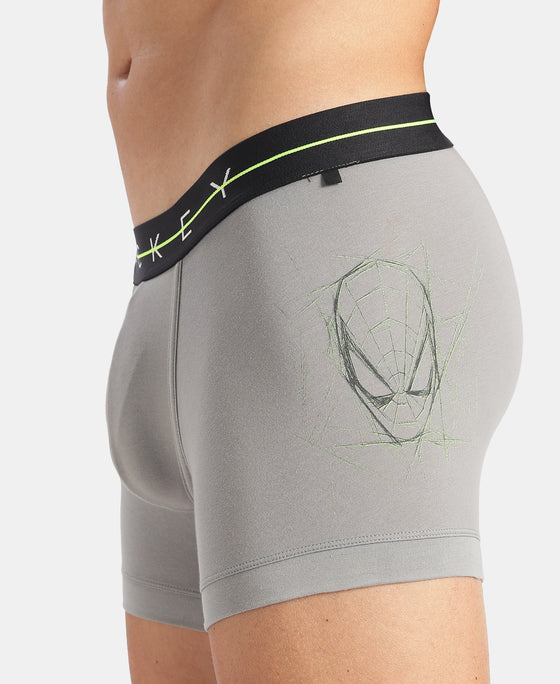 Marvel Avengers Super Combed Cotton Elastane Stretch Printed Trunk with Ultrasoft Waistband - Navy & Monument (Pack of 2)