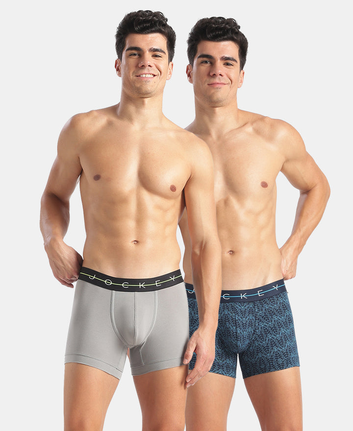 Marvel Avengers Super Combed Cotton Elastane Stretch Printed Trunk with Ultrasoft Waistband - Navy & Monument (Pack of 2)
