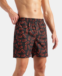 Marvel Avengers Super Combed Mercerized Cotton Woven Printed Boxer Shorts with Side Pockets- Navy & Black (Pack of 2)
