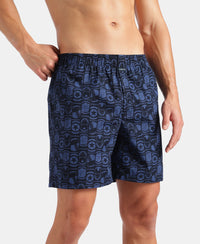 Marvel Avengers Super Combed Mercerized Cotton Woven Printed Boxer Shorts with Side Pockets- Navy & Black (Pack of 2)