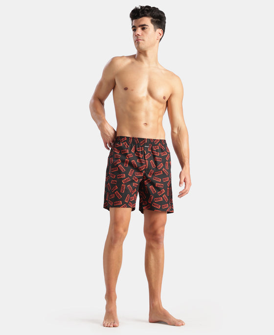 Marvel Avengers Super Combed Mercerized Cotton Woven Printed Boxer Shorts with Side Pockets- Navy & Black (Pack of 2)