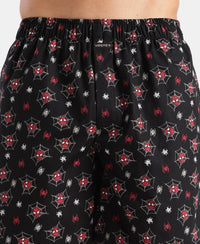 Marvel Avengers Super Combed Mercerized Cotton Woven Printed Boxer Shorts with Side Pockets- Black & Almond Milk (Pack of 2)