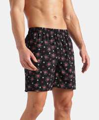 Marvel Avengers Super Combed Mercerized Cotton Woven Printed Boxer Shorts with Side Pockets- Black & Almond Milk (Pack of 2)