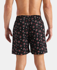 Marvel Avengers Super Combed Mercerized Cotton Woven Printed Boxer Shorts with Side Pockets- Black & Almond Milk (Pack of 2)